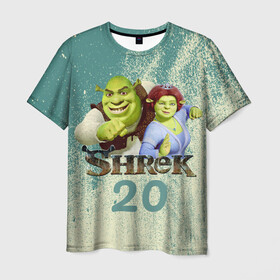 Мужская футболка 3D с принтом Shrek в Кировске, 100% полиэфир | прямой крой, круглый вырез горловины, длина до линии бедер | dreamworks | shrek | арт | лого | мультфильм | постер | шрек