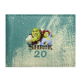 Обложка для студенческого билета с принтом Shrek в Кировске, натуральная кожа | Размер: 11*8 см; Печать на всей внешней стороне | Тематика изображения на принте: dreamworks | shrek | арт | лого | мультфильм | постер | шрек