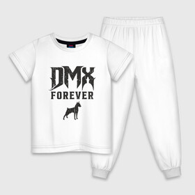 Детская пижама хлопок с принтом DMX Forever в Кировске, 100% хлопок |  брюки и футболка прямого кроя, без карманов, на брюках мягкая резинка на поясе и по низу штанин
 | Тематика изображения на принте: dmx | dog | earl simmons | hip hop | music | new york | rap | rapper | rip | ruff ryders | диэмикс | музыка | нью йорк | пёс | рэп | рэпер | хипхоп | эрл симмонс