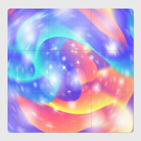 Магнитный плакат 3Х3 с принтом Волшебные тропы в Кировске, Полимерный материал с магнитным слоем | 9 деталей размером 9*9 см | Тематика изображения на принте: блеск | волны | волшебство | градиент | звезды | ленты | магия | тропы