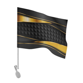 Флаг для автомобиля с принтом 3D luxury black gold Плиты 3Д в Кировске, 100% полиэстер | Размер: 30*21 см | luxury | versace | vip | абстракция | версаче | вип | паттерн | роскошь | текстуры