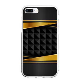 Чехол для iPhone 7Plus/8 Plus матовый с принтом 3D luxury black gold Плиты 3Д в Кировске, Силикон | Область печати: задняя сторона чехла, без боковых панелей | luxury | versace | vip | абстракция | версаче | вип | паттерн | роскошь | текстуры