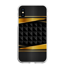 Чехол для iPhone XS Max матовый с принтом 3D luxury black gold Плиты 3Д в Кировске, Силикон | Область печати: задняя сторона чехла, без боковых панелей | luxury | versace | vip | абстракция | версаче | вип | паттерн | роскошь | текстуры