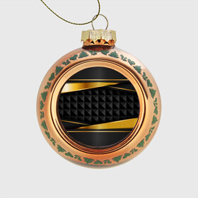 Стеклянный ёлочный шар с принтом 3D luxury black gold Плиты 3Д в Кировске, Стекло | Диаметр: 80 мм | luxury | versace | vip | абстракция | версаче | вип | паттерн | роскошь | текстуры