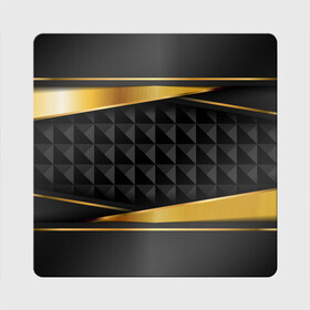 Магнит виниловый Квадрат с принтом 3D luxury black gold Плиты 3Д в Кировске, полимерный материал с магнитным слоем | размер 9*9 см, закругленные углы | luxury | versace | vip | абстракция | версаче | вип | паттерн | роскошь | текстуры