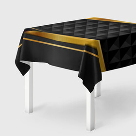 Скатерть 3D с принтом 3D luxury black gold Плиты 3Д в Кировске, 100% полиэстер (ткань не мнется и не растягивается) | Размер: 150*150 см | luxury | versace | vip | абстракция | версаче | вип | паттерн | роскошь | текстуры