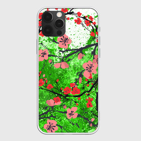 Чехол для iPhone 12 Pro Max с принтом Сакура | Sakura (Z) в Кировске, Силикон |  | chery | flowers | japan | roses | sakura | вишнёвый цвет | вишня | растения | розы | ромашка | сакура | тюльпаны | хана | ханами | цветы | цветы сакуры | япония