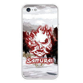 Чехол для iPhone 5/5S матовый с принтом SAMURAI 2077 в Кировске, Силикон | Область печати: задняя сторона чехла, без боковых панелей | 2077 | cd projekt red | cyberpunk | cyberpunk 2077 | game | samurai | арт | будущее | видеоигра | игра | киберпанк | киберпанк 2077 | киборг | киборги