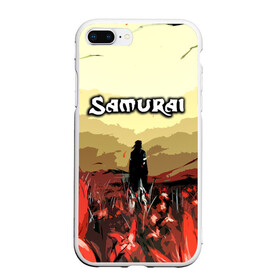 Чехол для iPhone 7Plus/8 Plus матовый с принтом SAMURAI PROJECT RED в Кировске, Силикон | Область печати: задняя сторона чехла, без боковых панелей | 2077 | cd projekt red | cyberpunk | cyberpunk 2077 | game | samurai | арт | будущее | видеоигра | игра | киберпанк | киберпанк 2077 | киборг | киборги