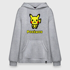 Худи SuperOversize хлопок с принтом POKEMON / ПОКЕМОН в Кировске, 70% хлопок, 30% полиэстер, мягкий начес внутри | карман-кенгуру, эластичная резинка на манжетах и по нижней кромке, двухслойный капюшон
 | a bathing ape | bape | bape shark | bape sta | monkey | pikachu | pokemons | star | streetwear | бейп | горила | обезьянка | пикачу | покемоны. | стар | стритвеар | стритвир бренд | уличный стиль