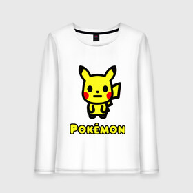 Женский лонгслив хлопок с принтом POKEMON / ПОКЕМОН в Кировске, 100% хлопок |  | a bathing ape | bape | bape shark | bape sta | monkey | pikachu | pokemons | star | streetwear | бейп | горила | обезьянка | пикачу | покемоны. | стар | стритвеар | стритвир бренд | уличный стиль