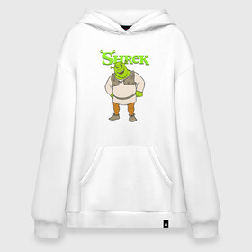 Худи SuperOversize хлопок с принтом Shrek | Шрек (Z) в Кировске, 70% хлопок, 30% полиэстер, мягкий начес внутри | карман-кенгуру, эластичная резинка на манжетах и по нижней кромке, двухслойный капюшон
 | Тематика изображения на принте: dreamworks | shrek | зелёный огр | мульт | мультфильм | приключения