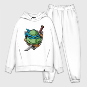 Мужской костюм хлопок OVERSIZE с принтом Леонардо   Leonardo в Кировске,  |  | donatello | leonardo | michelangelo | ninja | pizza | raphael | turtles | воин | донателло | животные | комикс | комиксы | леонардо | микеланджело | мультфильм | мутант | мутанты | ниндзя | пицца | рафаэль | сплинтер | супергерой