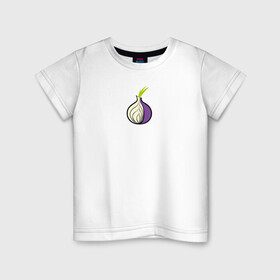 Детская футболка хлопок с принтом Tor Browser в Кировске, 100% хлопок | круглый вырез горловины, полуприлегающий силуэт, длина до линии бедер | onion | tor | tor browser | даркнет | тор | тор браузер