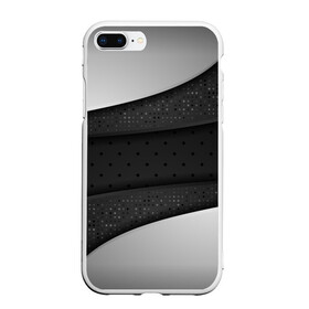 Чехол для iPhone 7Plus/8 Plus матовый с принтом 3D luxury style silver black в Кировске, Силикон | Область печати: задняя сторона чехла, без боковых панелей | Тематика изображения на принте: luxury | versace | vip | абстракция | версаче | вип | паттерн | роскошь | текстуры