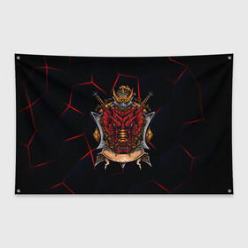 Флаг-баннер с принтом Красный китайский дракон в Кировске, 100% полиэстер | размер 67 х 109 см, плотность ткани — 95 г/м2; по краям флага есть четыре люверса для крепления | викинг | дракон | китай | китайский дракон | красный дракон | мифология | рыцарь | шлеп
