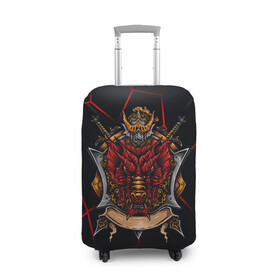 Чехол для чемодана 3D с принтом Красный китайский дракон в Кировске, 86% полиэфир, 14% спандекс | двустороннее нанесение принта, прорези для ручек и колес | викинг | дракон | китай | китайский дракон | красный дракон | мифология | рыцарь | шлеп