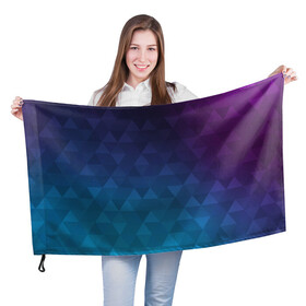Флаг 3D с принтом BASTERIA в Кировске, 100% полиэстер | плотность ткани — 95 г/м2, размер — 67 х 109 см. Принт наносится с одной стороны | abstract | геометрия | градиент | треугольники | фиолетовый