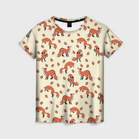 Женская футболка 3D с принтом Лисички в Кировске, 100% полиэфир ( синтетическое хлопкоподобное полотно) | прямой крой, круглый вырез горловины, длина до линии бедер | главное | животные | звери | лиса | лисичка | лисы | фыр фыр