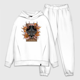 Мужской костюм хлопок OVERSIZE с принтом Japan hannya в Кировске,  |  | flower | hannya | japan | lotus | mask | snake | змея | лотос | маска | паук | призрак | ханья | цветок | япония