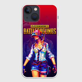 Чехол для iPhone 13 mini с принтом PUBG GIRL   ПАБГ ДЕВУШКА в Кировске,  |  | games. | girl | neon | playerunknowns battlegrounds | pubg | pubg lite | pubg mobile | девушка | игра | королевская битва | пабг | пабг мобайл | пубг | стрелялка