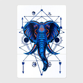 Магнитный плакат 2Х3 с принтом Магические знаки. Слон в Кировске, Полимерный материал с магнитным слоем | 6 деталей размером 9*9 см | голова | индия | магия | неон | орнамент | роспись | слон | стрелы | эзотерика | этнос