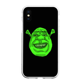 Чехол для iPhone XS Max матовый с принтом Shreks Face в Кировске, Силикон | Область печати: задняя сторона чехла, без боковых панелей | donkey | fiona | gonna | is | life | love | me | once | roll | shrek | somebody | the | told | world | артур | в | гарольд | дракон | жизнь | кот | лорд | любовь | мем | мерлин | огр | осел | пиноккио | пряник | сапогах | фаркуад | фиона | чарм