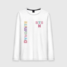 Мужской лонгслив хлопок с принтом Dynamite BTS БТС логотип в Кировске, 100% хлопок |  | bangtan | bts | dynamite | бангтан | белая | бтс | логотип | черная