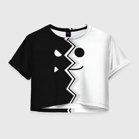 Женская футболка Crop-top 3D с принтом Geometry Dash | Fondo в Кировске, 100% полиэстер | круглая горловина, длина футболки до линии талии, рукава с отворотами | dash | fondo | geometry | геометри | геометридаш | даш