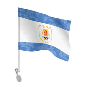 Флаг для автомобиля с принтом Сборная Уругвая в Кировске, 100% полиэстер | Размер: 30*21 см | кавани | португалия | россия | спорт | суарес | уругвай | футбол | чемпионат мира | чемпионат мира по футболу | чм | эдинсон кавани