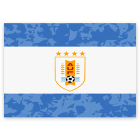 Поздравительная открытка с принтом Сборная Уругвая в Кировске, 100% бумага | плотность бумаги 280 г/м2, матовая, на обратной стороне линовка и место для марки
 | кавани | португалия | россия | спорт | суарес | уругвай | футбол | чемпионат мира | чемпионат мира по футболу | чм | эдинсон кавани