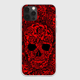 Чехол для iPhone 12 Pro Max с принтом ЦВЕТОЧНЫЙ ЧЕРЕП в Кировске, Силикон |  | death | flowers | horror | metal | red | rose | roses | skull | арт | зомби | кости | красный | розы | скелет | цветы | череп | черный