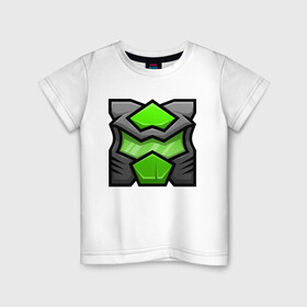 Детская футболка хлопок с принтом Geometry Dash | Doom (Z) в Кировске, 100% хлопок | круглый вырез горловины, полуприлегающий силуэт, длина до линии бедер | 2d | arcade | game | geometry dash | meltdown | robtop | аркада | геометрический тире | раннер