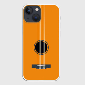 Чехол для iPhone 13 mini с принтом ГИТАРА в Кировске,  |  | guitar | instrument | musuc | orange | pop | rock | гитара | инструмент | музыка | панк | рок | струны | фолк