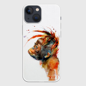Чехол для iPhone 13 mini с принтом Орангутанг в Кировске,  |  | африка | море | обезьянка | отпуск | пальма | юг