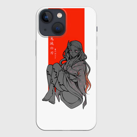 Чехол для iPhone 13 mini с принтом Незуко Камадо Kimetsu no Yaiba в Кировске,  |  | demon slayer | kamado | kimetsu no yaiba | nezuko | tanjiro | аниме | гию томиока | зеницу агацума | иноске хашибира | камадо | клинок | корзинная девочка | манга | музан кибуцуджи | незуко | рассекающий демонов | танджиро