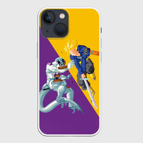 Чехол для iPhone 13 mini с принтом Yellow vs purple в Кировске,  |  | anime | dragon ball | аниме | анимэ | драгон бал | дрэгон бол | жемчуг дракона
