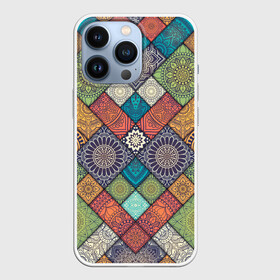 Чехол для iPhone 13 Pro с принтом ЛОСКУТНАЯ ВЫШИВКА в Кировске,  |  | color | flowers | pattern | texture | восточный | летний | лоскуты | мозаика | разноцветные | текстуры | узор | цветы | яркий