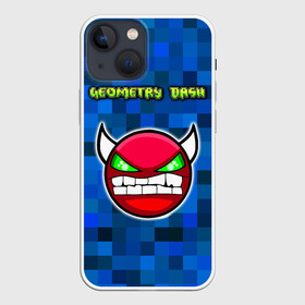 Чехол для iPhone 13 mini с принтом Geometry Dash в Кировске,  |  | devil | geometry dash | pixel | геометри дэш | геометрический рывок | геометрия даш | демон | игры | логотипы игр | пиксель | смайл | эмоции