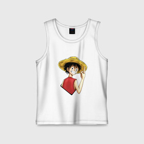 Детская майка хлопок с принтом Мугивара Луффи / Monkey D Luff в Кировске,  |  | luffy | monkey d luffy | one piece | аниме | ван пис | луффи | мугивара | мугивара луффи