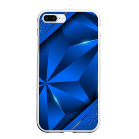 Чехол для iPhone 7Plus/8 Plus матовый с принтом 3D абстрактные фигуры BLUE в Кировске, Силикон | Область печати: задняя сторона чехла, без боковых панелей | 3d | 3д | luxury | versace | vip | абстракция | блеск | блестки | версаче | вип | паттерн | роскошь | соты | текстуры