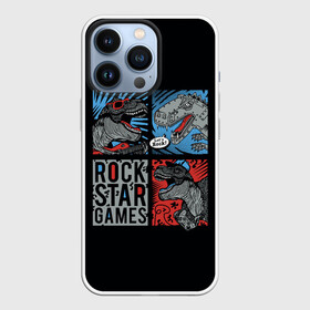 Чехол для iPhone 13 Pro с принтом Rock Star Dino Динозавр геймер в Кировске,  |  | dino | games | roar | rock | rock star | t rex | дино | динозавр | динозавры | рок | рокер