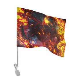 Флаг для автомобиля с принтом Path of Exile | Fire Demon (Z) в Кировске, 100% полиэстер | Размер: 30*21 см | exile | game | path of exile | rpg | берсерк | вождь | дикарь | дуэлянт | игра | покоритель | путь изгнанника | рпг
