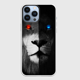 Чехол для iPhone 13 Pro Max с принтом ЛЕВ   НЕОНОВЫЕ ГЛАЗА в Кировске,  |  | lion | neon | глаза | голова | дикая кошка | животные | кот | кошка | лев | неон | светящиеся глаза | тигр | хищник