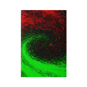 Обложка для паспорта матовая кожа с принтом КРАСНАЯ И ЗЕЛЕНАЯ КРАСКА в Кировске, натуральная матовая кожа | размер 19,3 х 13,7 см; прозрачные пластиковые крепления | tegunvteg | брызги | зеленая | краска | красная | неон