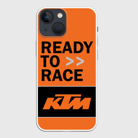 Чехол для iPhone 13 mini с принтом KTM | READY TO RACE (Z) в Кировске,  |  | enduro | ktm | moto | moto sport | motocycle | sportmotorcycle | ктм | мото | мото спорт | мотоспорт | спорт мото
