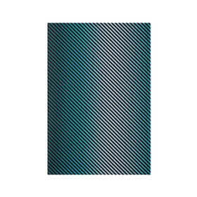 Обложка для паспорта матовая кожа с принтом Carbon Blue в Кировске, натуральная матовая кожа | размер 19,3 х 13,7 см; прозрачные пластиковые крепления | Тематика изображения на принте: carbon | fiber | kevlar | карбон | кевлар | металл