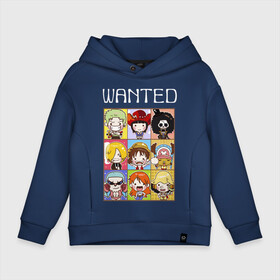 Детское худи Oversize хлопок с принтом ONE PIECE WANTED / ВАН ПИС в Кировске, френч-терри — 70% хлопок, 30% полиэстер. Мягкий теплый начес внутри —100% хлопок | боковые карманы, эластичные манжеты и нижняя кромка, капюшон на магнитной кнопке | Тематика изображения на принте: anime | one piece | skull | wanted. | аниме | ван пис | манга | мультфильм | розыск | скелет | череп | японская анимация