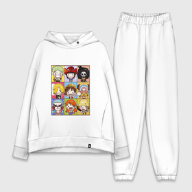 Женский костюм хлопок Oversize с принтом ONE PIECE WANTED   ВАН ПИС в Кировске,  |  | anime | one piece | skull | wanted. | аниме | ван пис | манга | мультфильм | розыск | скелет | череп | японская анимация