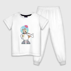 Детская пижама хлопок с принтом Сэнди в Кировске, 100% хлопок |  брюки и футболка прямого кроя, без карманов, на брюках мягкая резинка на поясе и по низу штанин
 | Тематика изображения на принте: sponge bob | spongebob squarepants | губка боб | губка боб квадратные штаны | спанч боб